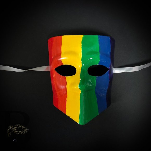Rainbow Pride Parade Party Mask - Picture 5 of 5